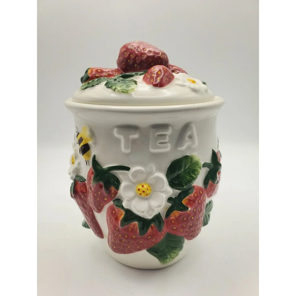 Vintage KK Ceramic Strawberry & Bee 